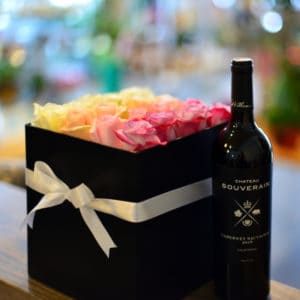 Rose Box with Wine