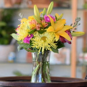 Yellow Lily Flower Arrangement