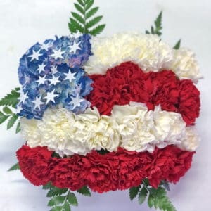 US Flag Made of Flowers