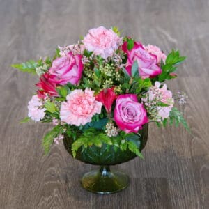 Pink Rose & Carnation Centerpiece